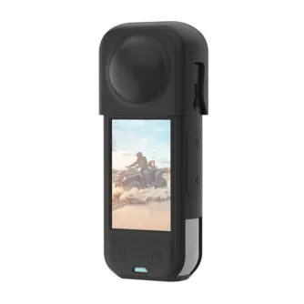 PULUZ силиконовый защитный чехол с крышкой для объектива для Insta360 X5 - ударопрочный и пылезащитный чехол для камеры с защитой объектива