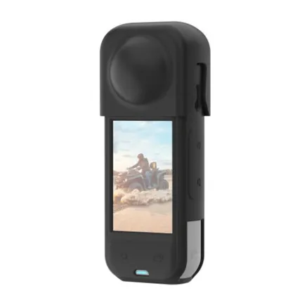 MOQ 5 PULUZ silicone protective case with lens cover for Insta360 X5 (black)