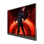 Uperfect UGame C2 16‑inch portable monitor with 2560×1600 IPS display, 120 Hz refresh rate, aluminum frame, side view showing USB‑C and HDMI ports, screen displaying a vivid sci-fi character illustration