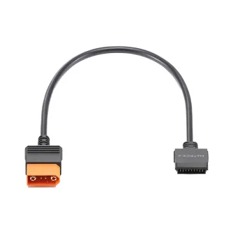 DJI SDC ātrās uzlādes kabelis Matrice 4 - 200W uzlādes kabelis ar oranžo SDC konektu un pelēko Matrice 4 konektu.