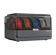 Anycubic ACE 2 Pro Multi-Filament System for 3D printing with four spools of filament in red, orange, blue, and gray, featuring a sleek black design and a white control panel.Anycubic ACE 2 Pro Multi-Filament System for 3D printing with four spools of filament in red, orange, blue, and gray, featuring a sleek black design and a white control panel.