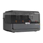 Anycubic ACE 2 Pro Multi-Filament System for Kobra S1 3D printer ar elegantu melnu dizainu, caurspīdīgu augšējo nodalījumu, četriem oranžiem diegu turētājiem un baltu vadības paneli.