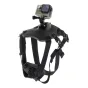 Puluz PU156 Собачий нагрудный ремень для экшн-камер - надежно крепит GoPro, Insta360 или DJI Action камеры к собакам весом 7-54 кг для съемки с точки зрения питомца без помощи рук.