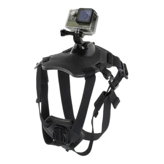 Puluz PU156 Собачий нагрудный ремень для экшн-камер - надежно крепит GoPro, Insta360 или DJI Action камеры к собакам весом 7-54 кг для съемки с точки зрения питомца без помощи рук.