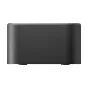 Insta360 Fast Charge Hub rear view, black textured charger with two small feet, compact USB‑C battery charger for simultaneous charging of up to three Ace Pro 2, Ace Pro or Ace batteries.