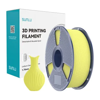 Sunlu PLA Classic Lemon Filament spool with lemon-colored vase and product box
