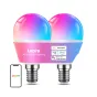LEPRO BP1-2 E14 LED spuldzes ar gradienta rozā-uz-zilā apgaismojumu, 470 lm, 2 pakā, saderīgas ar Alexa, Google Assistant un Lepro lietotni.