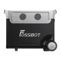 FOSSIBOT FB3840 3840Вт·ч LiFePO4 аккумуляторный модуль для портативных power banks, черный корпус, серебристая панель с двумя круглыми вентиляционными отверстиями, логотип FOSSIBOT и колесо для удобного перемещения.