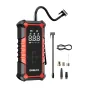 GOOLOO A6 Gear Air Compressor with digital display, flexible hose, and valve adapters for tire inflation