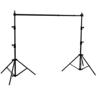 Falcon Eyes Background System B-7810 with telescopic crossbar CB-3050-3 extended to 305cm, paired with two sturdy I-2601 light stands for seamless cloth or roll backdrop setupFalcon Eyes Background System B-7810 with telescopic crossbar CB-3050-3 extended to 305cm, paired with two sturdy I-2601 light stands for seamless cloth or roll backdrop setup