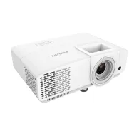 Philips PR-650 WXGA projector in white with lens, ventilation grilles, control buttons, and adjustable stand for clear presentations.Philips PR-650 WXGA projector in white with lens, ventilation grilles, control buttons, and adjustable stand for clear presentations.