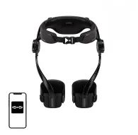 HYPERSHELL X Max S Exoskeleton with adjustable straps, motorized hip and leg supports, breathable padding, and carbon-fiber reinforced materials, alongside a smartphone showing connectivity.HYPERSHELL X Max S Exoskeleton with adjustable straps, motorized hip and leg supports, breathable padding, and carbon-fiber reinforced materials, alongside a smartphone showing connectivity.