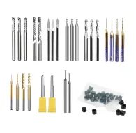 MAKERA Carvera Essential Extended Router Bit Set - 52-piece CNC milling tool collection with spiral end mills, ball end mills, engraving cutters, TiN-coated drill bits, and collet rings for precision machiningMAKERA Carvera Essential Extended Router Bit Set - 52-piece CNC milling tool collection with spiral end mills, ball end mills, engraving cutters, TiN-coated drill bits, and collet rings for precision machining