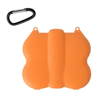 Oranžs Sunnylife Mini Case ar karabīnu, kompakts tauriņveida aizsargkorpuss, izgatavots no izturīgas plastmasas.