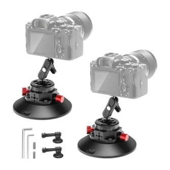 NEEWER CA0132 6" Suction Cup Mount 2-Pack ar artikulētu roku drošai kameras un viedtālruņa stiprināšanai uz gludām virsmām