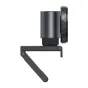 Emeet SmartCam C960 Ultra webkamera ar elegantu melnu cilindrisku korpusu, teksturētu objektīva vāciņu un elastīgu roku, paredzēta profesionālām videokonferencēm un straumēšanai.
