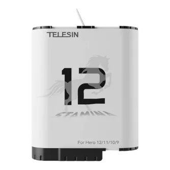 Augstas veiktspējas TELESIN akumulators GoPro Hero 12/11/10/9 ar ātru uzlādi un izturību pret aukstumu