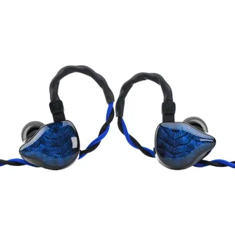 TRUTHEAR Nova vadu in-ear austiņas ar hibrīda draiveru sistēmu, zils un melns pītā kabelis, ergonomisks dizains