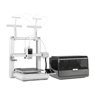 Anycubic Kobra X Combo 3D prīntārs ar ACE 2 Pro sistēmu, kas piedāvā AI uzraudzību, 720p HD kameru un augstas ātruma FDM tehnoloģiju.