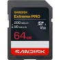 SanDisk Extreme PRO 64GB SDXC UHS-I memory card with 200 MB/s read speed and 90 MB/s write speed, ideal for 4K video and rugged use