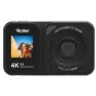 Rollei Compactline 64 Dual Screen compact camera with front display showing a selfie of a woman and dog, rear lens featuring 18x powerful zoom, F/3.2 aperture and 7.36mm focal length, 64MP sensor for 4K video