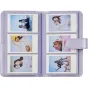 Открытый фотоальбом Fujifilm Instax Mini 13 в пурпурном «Dreamy Purple» из кожзаменителя с магнитным зажимом, в котором размещены шесть инста-фото друзей.