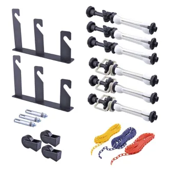 Neewer 3-Roller Manual Background Support System ar melniem metāla āķiem, izplešamām stangām un krāsainām ķēdēm fona kontrolei