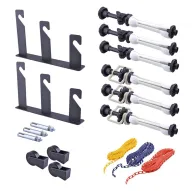 Neewer 3-Roller Manual Background Support System with black metal hooks, expandable bars, and colorful chains for backdrop controlNeewer 3-Roller Manual Background Support System with black metal hooks, expandable bars, and colorful chains for backdrop control