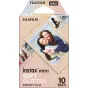 Fujifilm Instax mini Soft Glitter instant film pack with 10 exposures, featuring a glittery border design for vivid, credit card-sized photos.