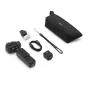 DJI Osmo Pocket 4P Standard Combo ar divām 1‑inču kamerām, 4K/240fps video, 3‑ass stabilizācija un iekļautajiem aksesuāriem, piemēram, USB‑C kabelis, rokas siksna, gaismas avots un nesēja soma.