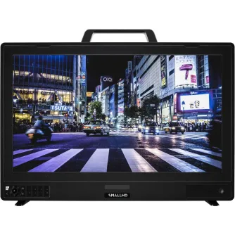 SmallHD Vision 24 4K HDR Monitor showcasing a vibrant nighttime cityscape with 4K resolution, HDR contrast, and precise color reproduction for professional video monitoring.