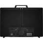 Rear view of the SmallHD Vision 24 4K HDR monitor, showcasing its array of 12G‑SDI and HDMI ports, 3‑pin XLR power input, USB‑C and USB‑A connections, along with the integrated carrying handle and feet.