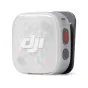 DJI Mic Mini 2S wireless lavalier microphone transmitter with a clear magnetic front cover, red power button, and side controls