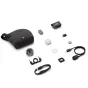 DJI Mic Mini 2S wireless lavalier microphone kit with transmitter, receiver, magnetic clip, windscreen, charging cable, USB‑C adapter, and compact carrying pouch, all displayed on a white background.