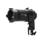 Aputure Spotlight Mini Kit with 19° Lens - Compact ellipsoidal projector for STORM 80c, featuring a rotating barrel, 4-leaf cutter, gel and gobo clips, 10 M-Size gobos, and carrying case.