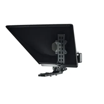 Autocue Pioneer Studio Mounting Kit featuring a metal bracket and rail system, with a counterweight attached, designed for studio teleprompters.