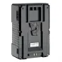 Bebob V155RM-CINE V-Mount Li-Ion High Load Battery 14.8V/155Wh - professional video battery with Twist-D-Tap connector, USB port, and status alarm LED indicators.