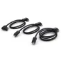 Blackmagic URSA Cine EVF USB Cable Set - Three coiled cables with angled locking connectors for secure EVF connections.