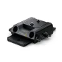 Blackmagic Design Tripod Mount for Studio Camera 4K with 15mm rail compatibility, featuring a sliding plate and mounting holes for tripods and accessories
