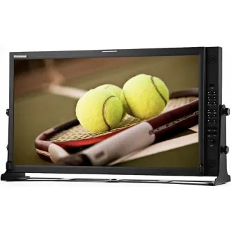 32-inch Boland PVB32a LED broadcast monitor displaying tennis balls and a racket on screen