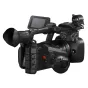 Professional Canon XF605 4K camcorder with 15x optical zoom, dual SD card slots, and flip-out LCD screen for studio and field use.