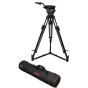 Cartoni FOCUS 12 Red Lock ALU Tripod System with HF1200 head, 2-stage aluminum legs, ground spreader, and soft bag for professional camera support