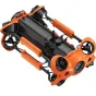 Chasing Innovation Chasing M2 Pro Underwater ROV Advanced Set with 8 vectored thrusters, 4K camera, and LED lights, featuring a compact aluminum alloy body and included accessories like a GoPro mounting base and carrying case.