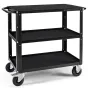 Black CONECARTS small cart with three shelves and a reversible upper shelf for workstation or equipment transport