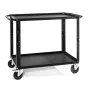 Black two-shelf cart with rubber mats for tool protection, lightweight and durable, made by CONECARTS.
