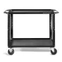Black two-shelf cart with rubber mats for tool protection, lightweight and durable, made by CONECARTS.