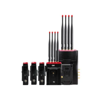 Professional wireless video transmitter set with four 4x4 MIMO antennas for long-range HD transmission