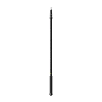 Professional 5-meter carbon fiber boom pole with telescoping sections, ergonomic foam handle, and hard-shell case for transport.