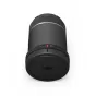 DJI DL 50mm F2.8 prime lens front view with carbon fiber body, red indicator and DL‑mount 50 marking, cap on, DJI logo visible
