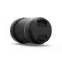 DJI DL 50mm F2.8 lens with carbon fiber body and protective cap, side view